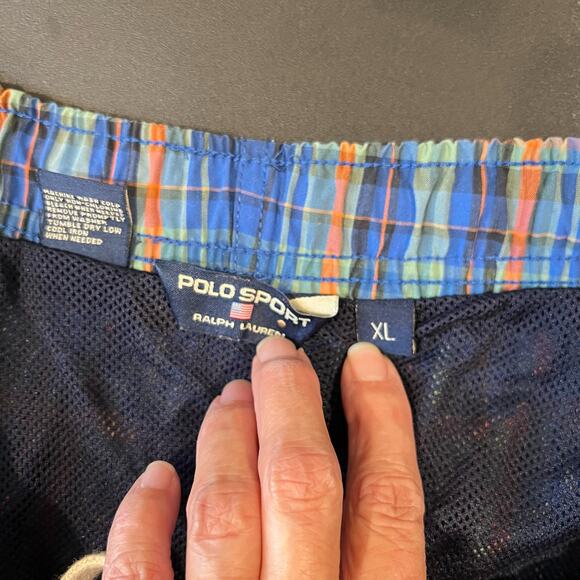Polo Sport Ralph Lauren Swim Shorts Trunks Men’s XL Lined Plaid Blue Mul… - Picture 8 of 14